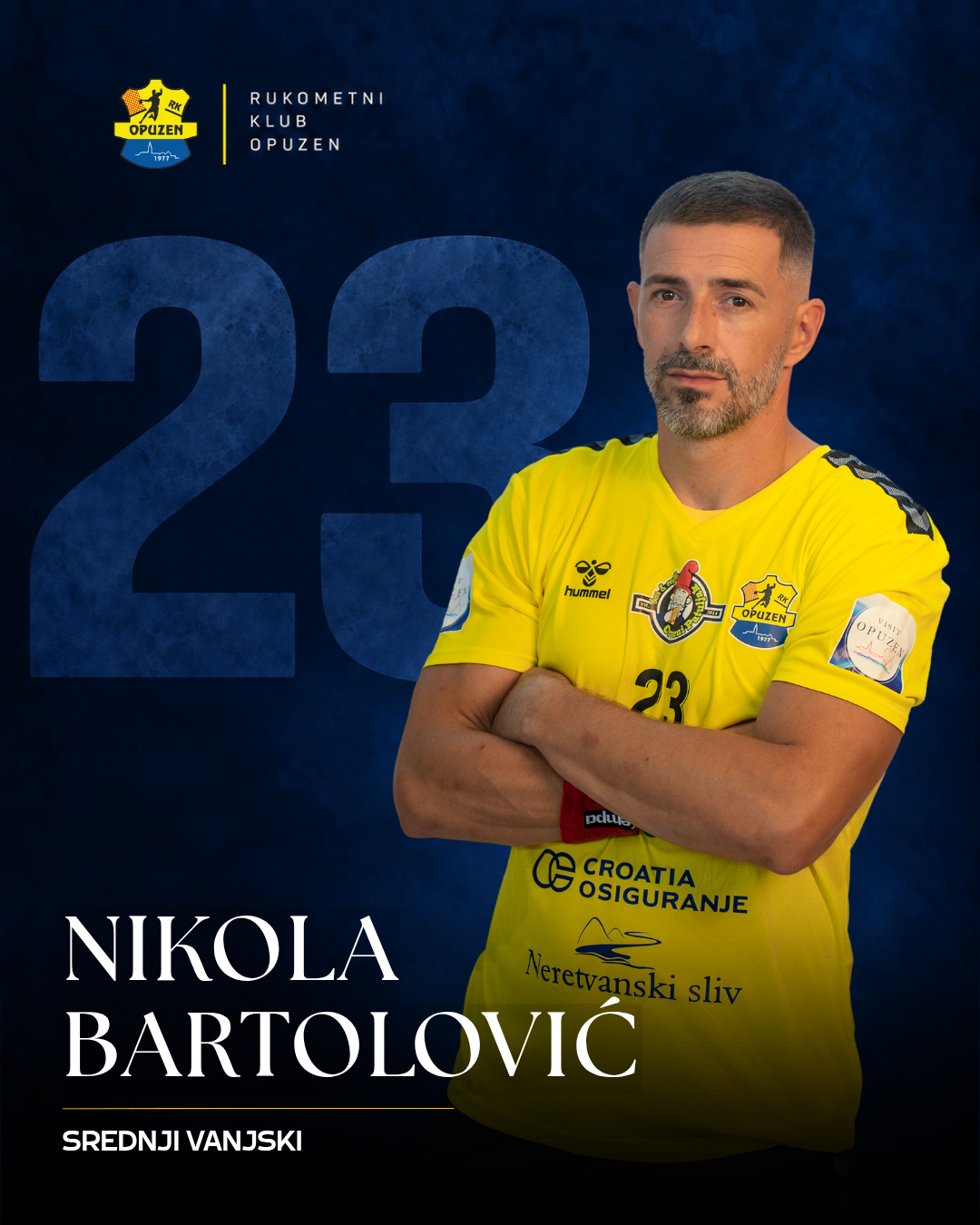 Nikola Bartolović, broj 23, srednji vanjski RK Opuzen