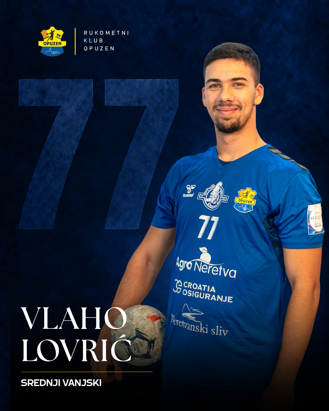 Vlaho Lovrić, broj 77, srednji vanjski RK Opuzen