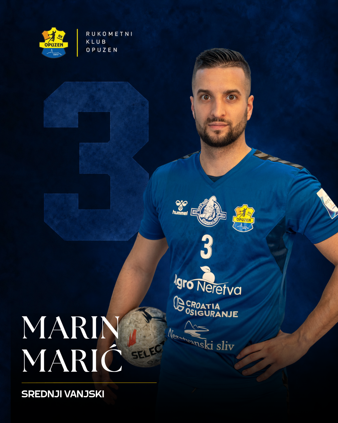 Marin Marić, broj 3, srednji vanjski RK Opuzen