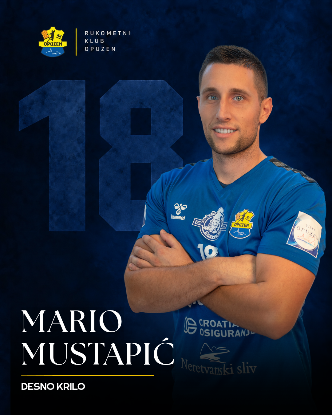 Mario Mustapić, broj 18, desno krilo RK Opuzen