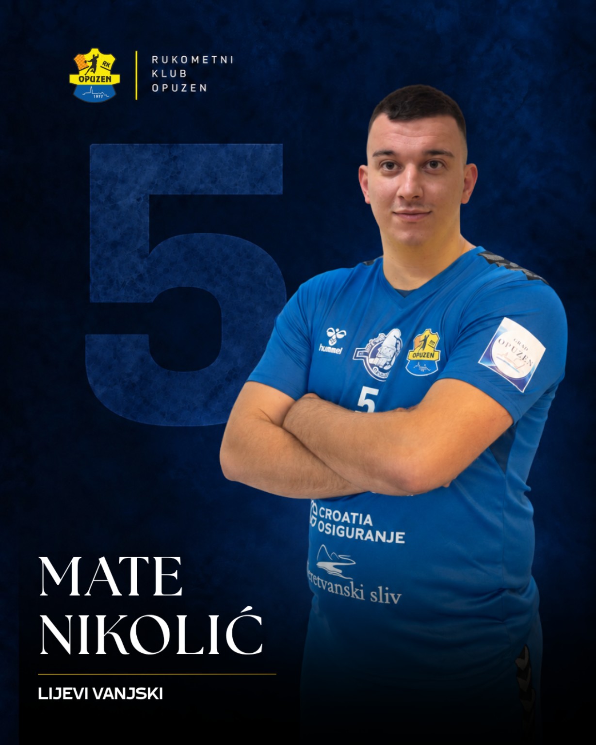 Mate Nikolić, broj 5, lijevi vanjski RK Opuzen