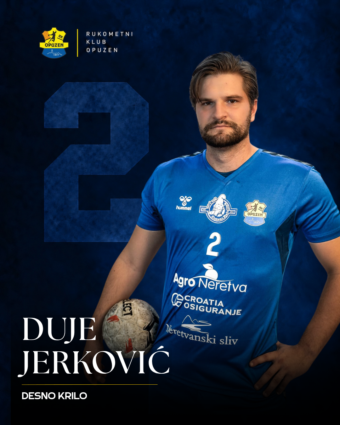 Duje Jerković, broj 2, desno krilo RK Opuzen