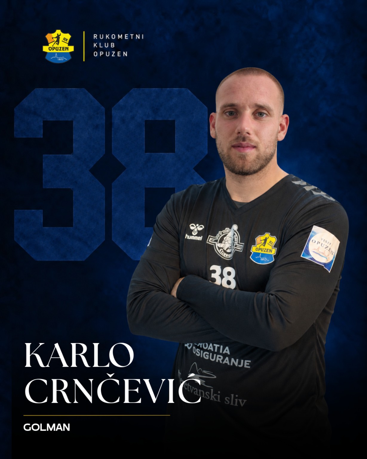 Karlo Crnčević, broj 38, vratar RK Opuzen